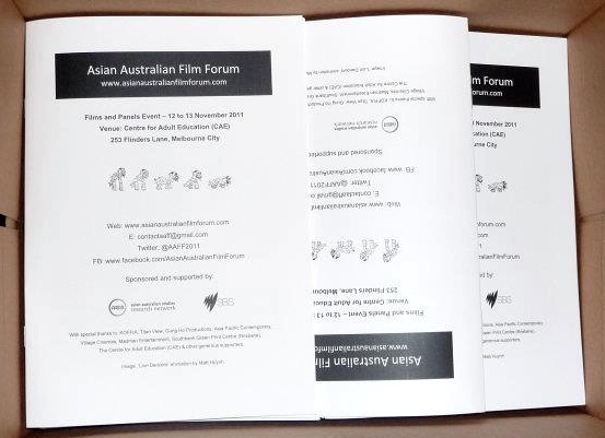 AAFF programmes - Nov 2011 (Photo courtesy of the AAFFN: http://asianaustralianfilmforum.wordpress.com)